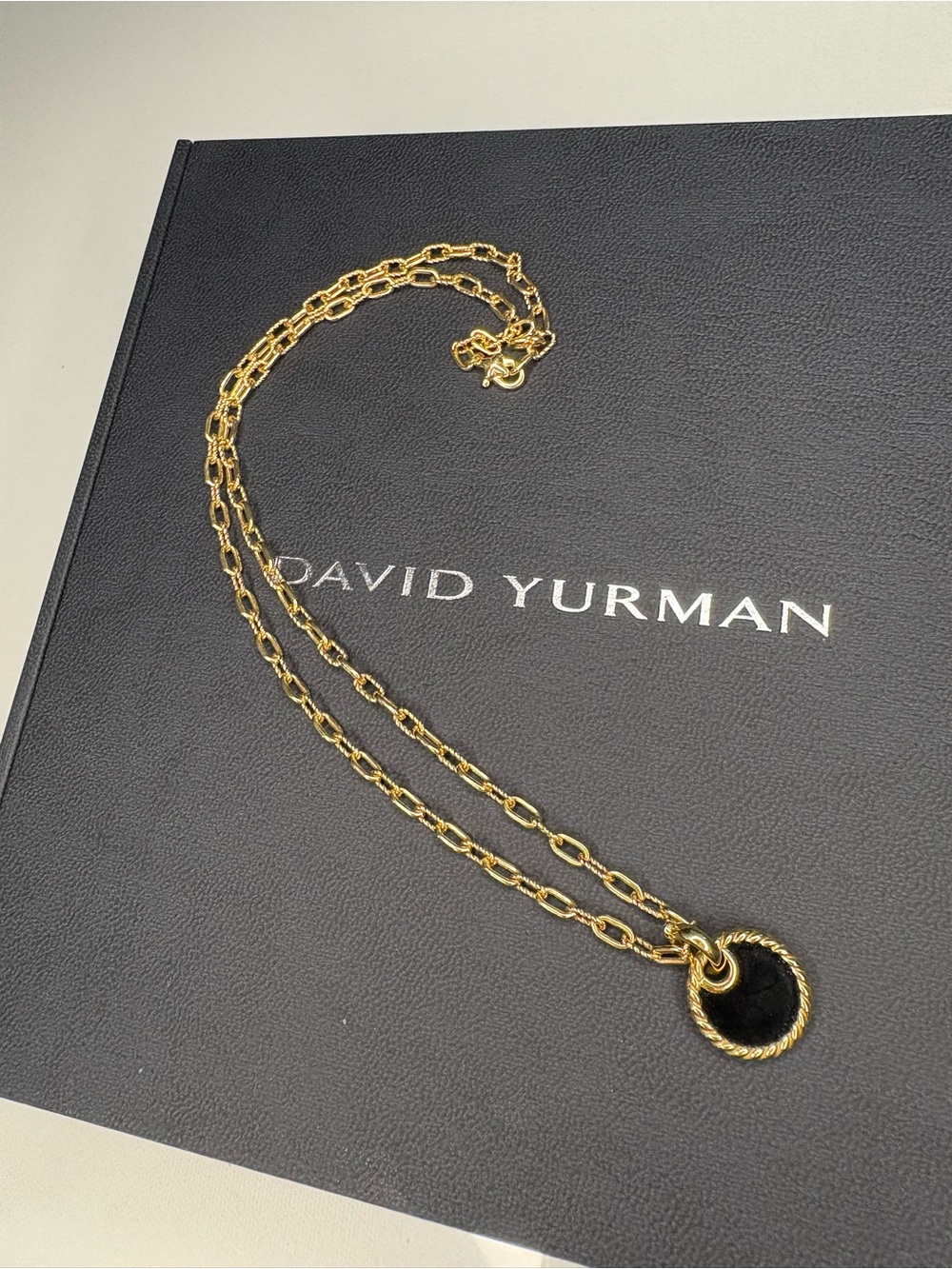 David Yurman 18k yellow gold Madison necklace + Elements Pendant